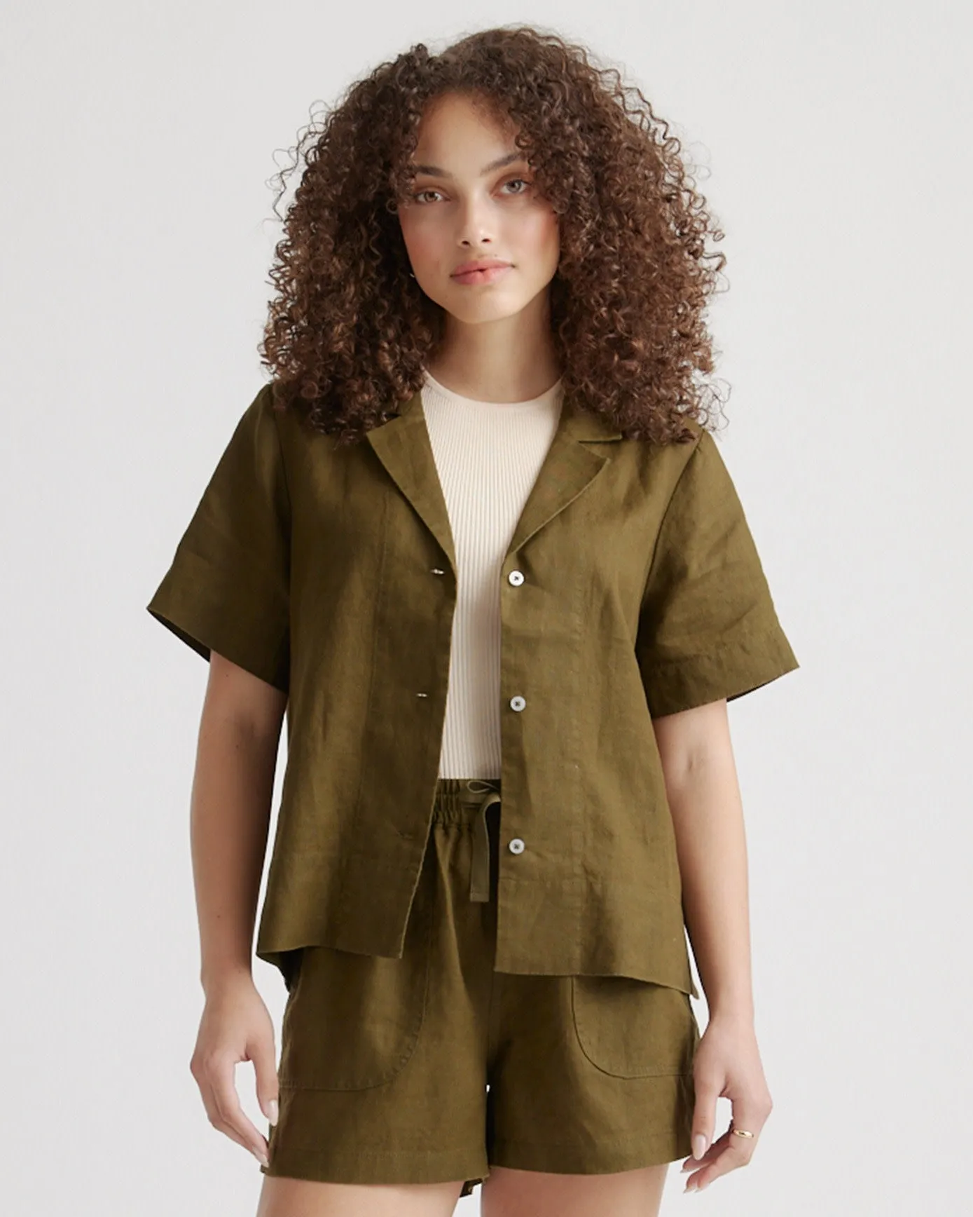 100% European Linen Short Sleeve Shirt