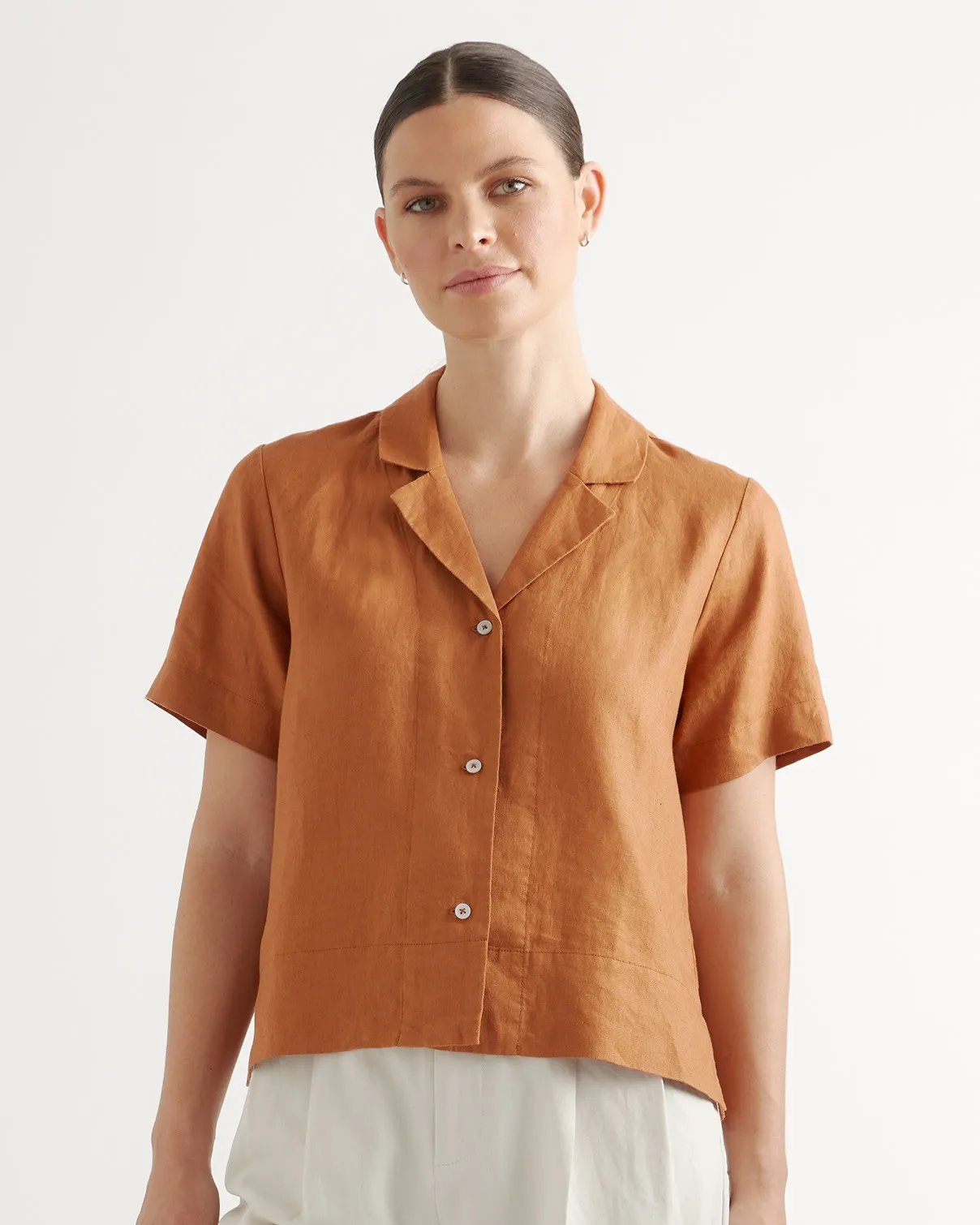 100% European Linen Short Sleeve Shirt