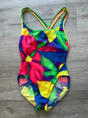 90s Vintage Bold Floral One Piece Swimsuit