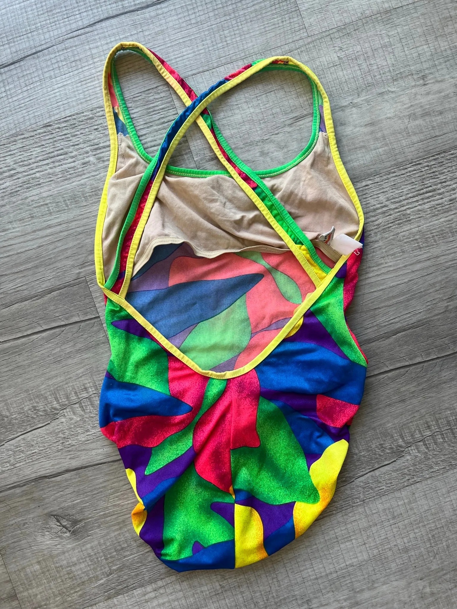 90s Vintage Bold Floral One Piece Swimsuit