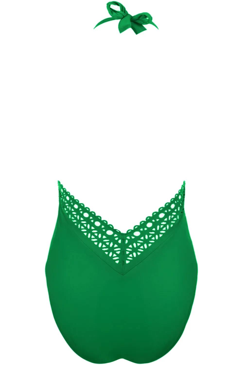 Ajourage Couture Plunging Halter Green Swimsuit