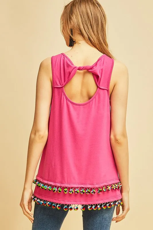 Alyce Pom Tank - Fuschia