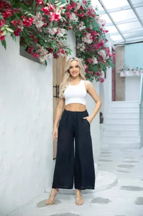 Anita Linen Pants - Navy