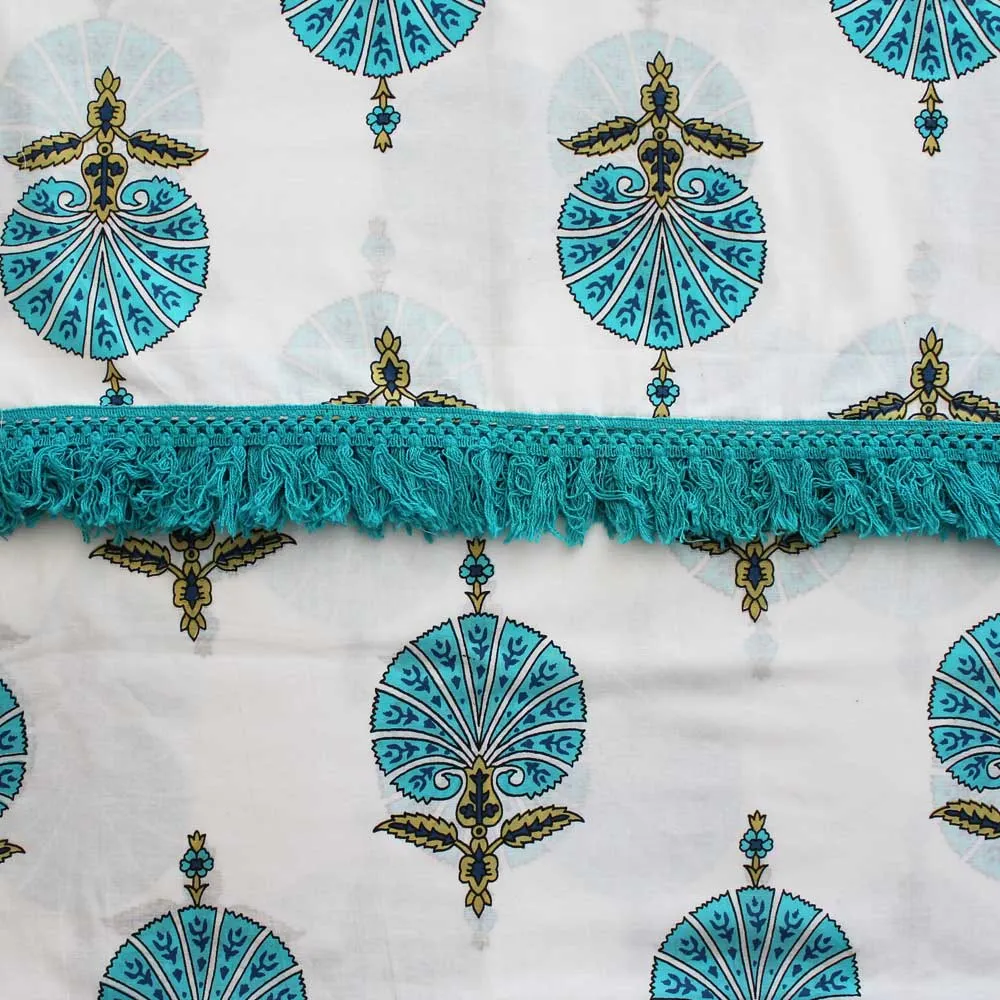 Aqua Shell Block Printed Sarong