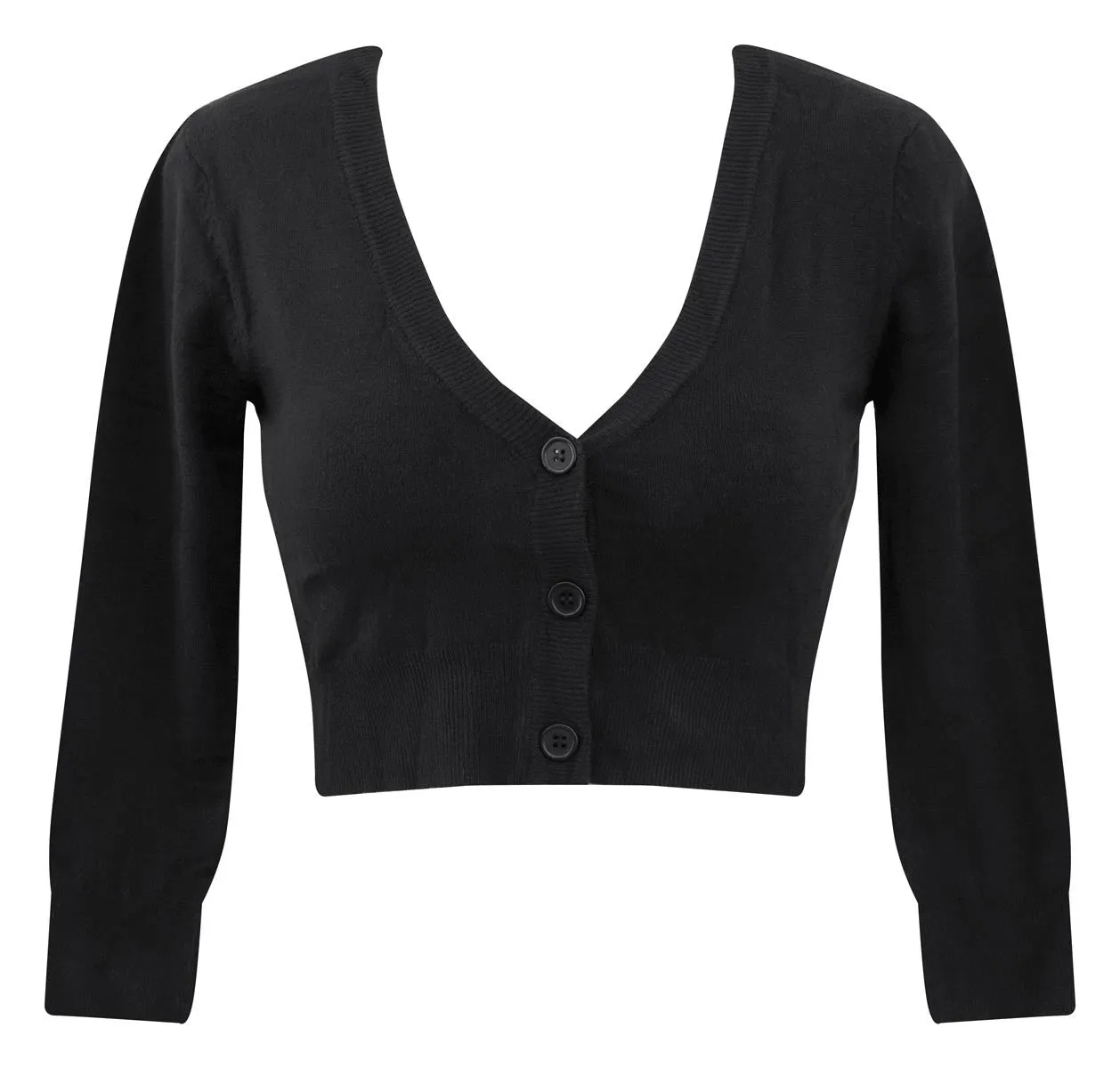 Black Cropped Cardigan