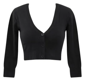 Black Cropped Cardigan