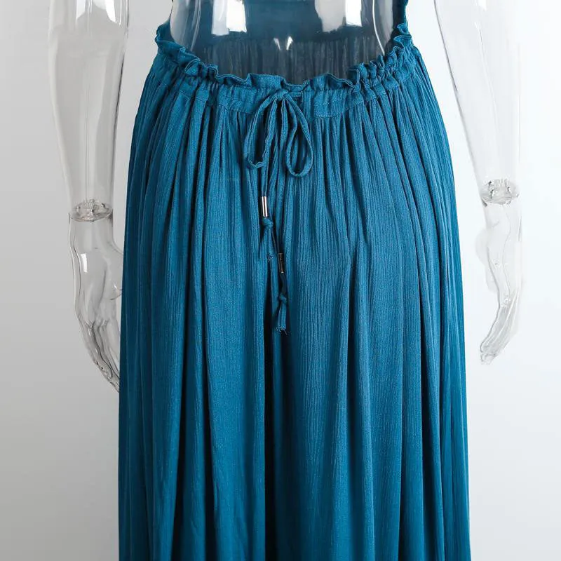 Bohemian Long Backless Cotton Maxi Party Dress