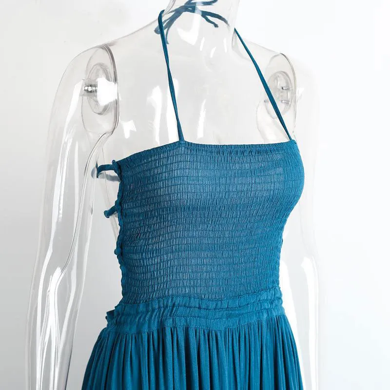 Bohemian Long Backless Cotton Maxi Party Dress