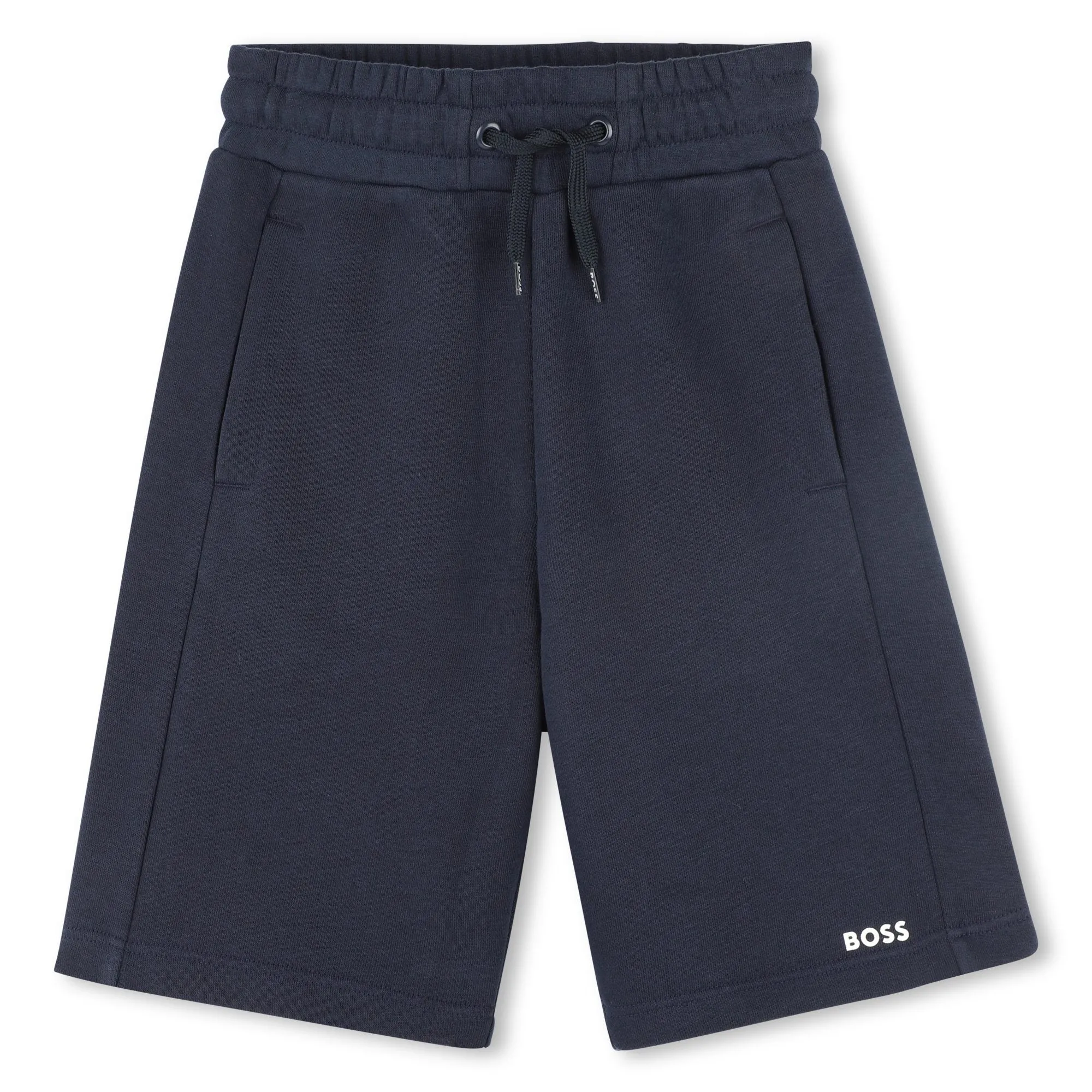 Boss Boys White & Blue Cotton Shorts Set