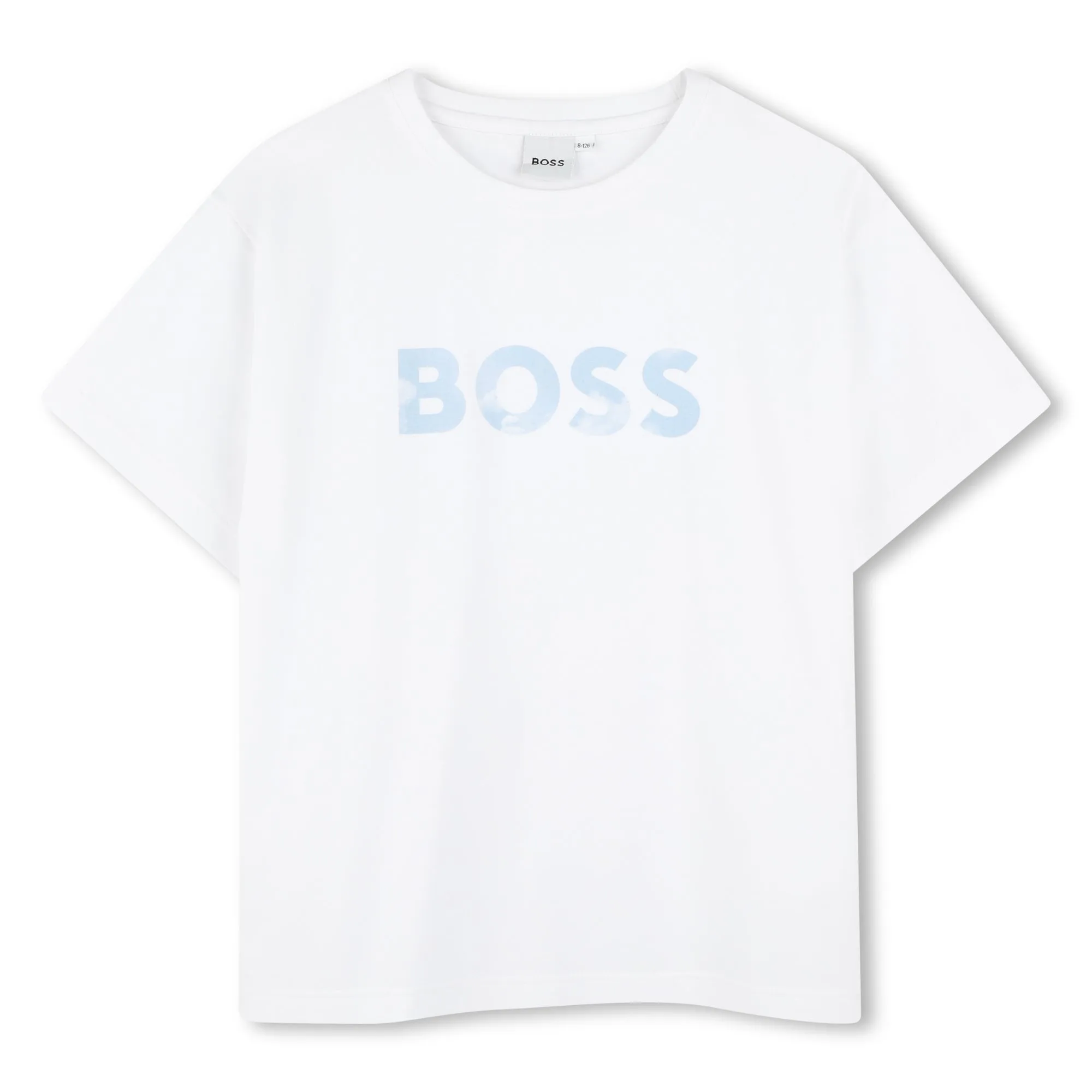 Boss Boys White & Blue Cotton Shorts Set