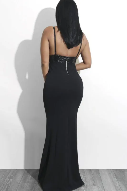Burgundy V Neck Sleeveless Mermaid Evening Dress Spaghetti Strap Prom Dresses