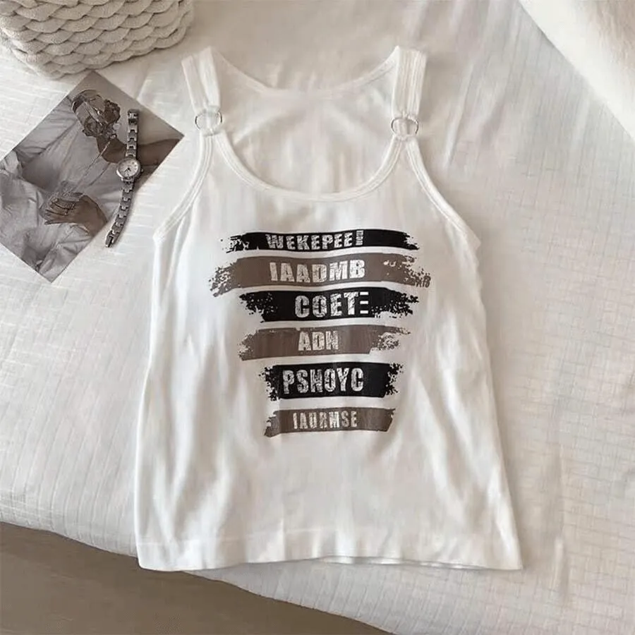 Camisoles With Chest Pad Sleeveless Streetwear Tank Tops - XW8884