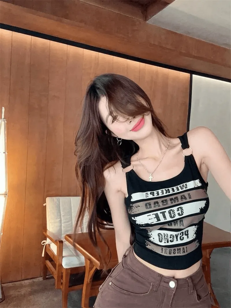 Camisoles With Chest Pad Sleeveless Streetwear Tank Tops - XW8884