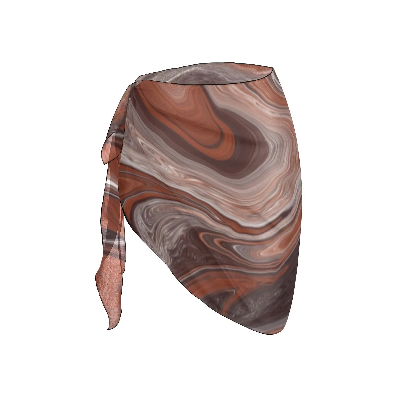 Choc Swirl Beach Short Chiffon Sarong Wrap up to 5 XL (FWS)