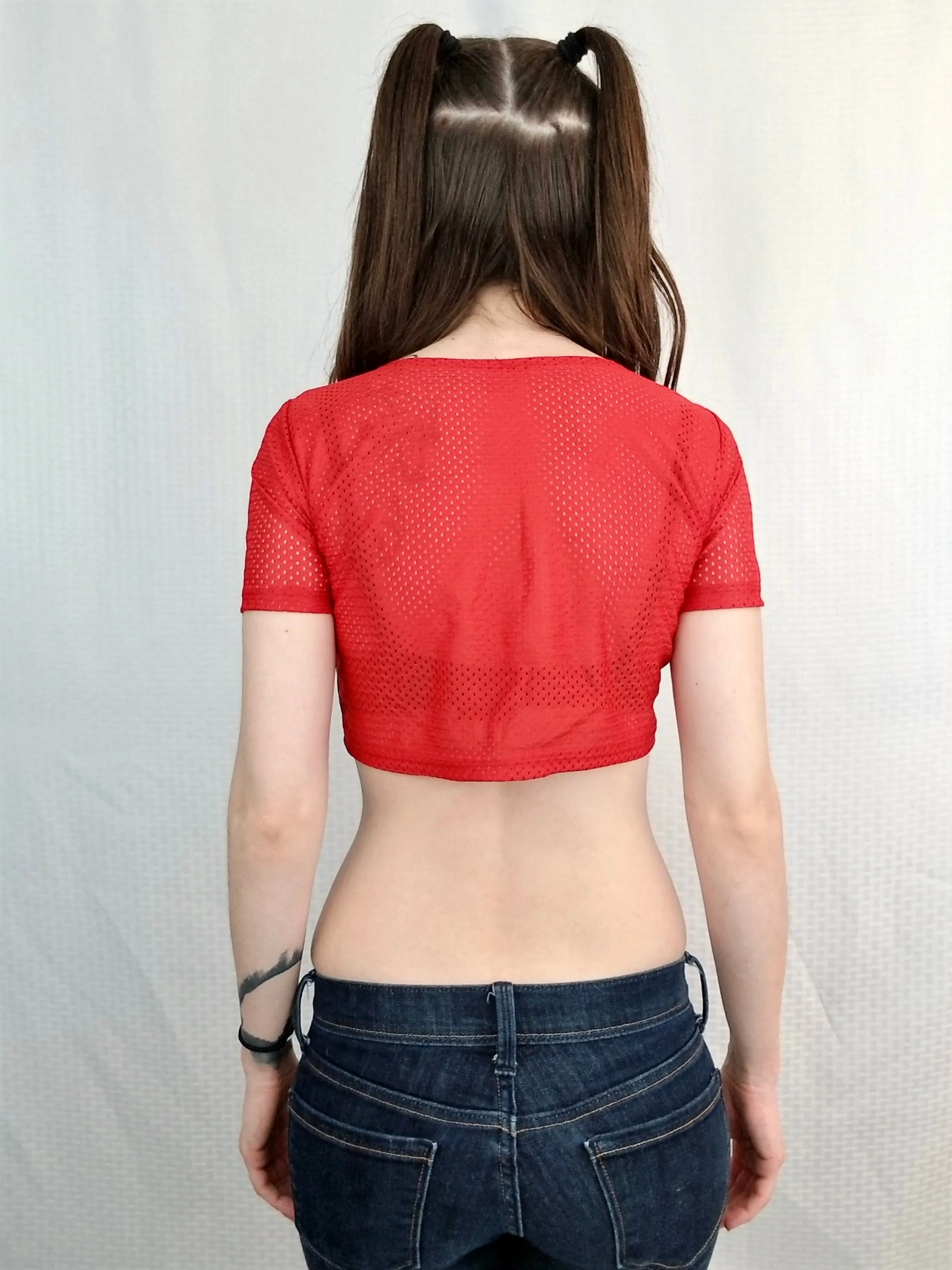 Clippers Basketball Red Short Sleeve Crop Top / Cropped Jersey / Made in USA