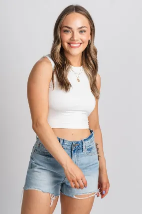Crop tank top white