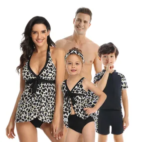 Family Matching One Piece Leaves Swimsuits
