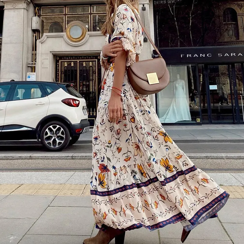 Fashionable Bohemian Long Printed Maxi Dress