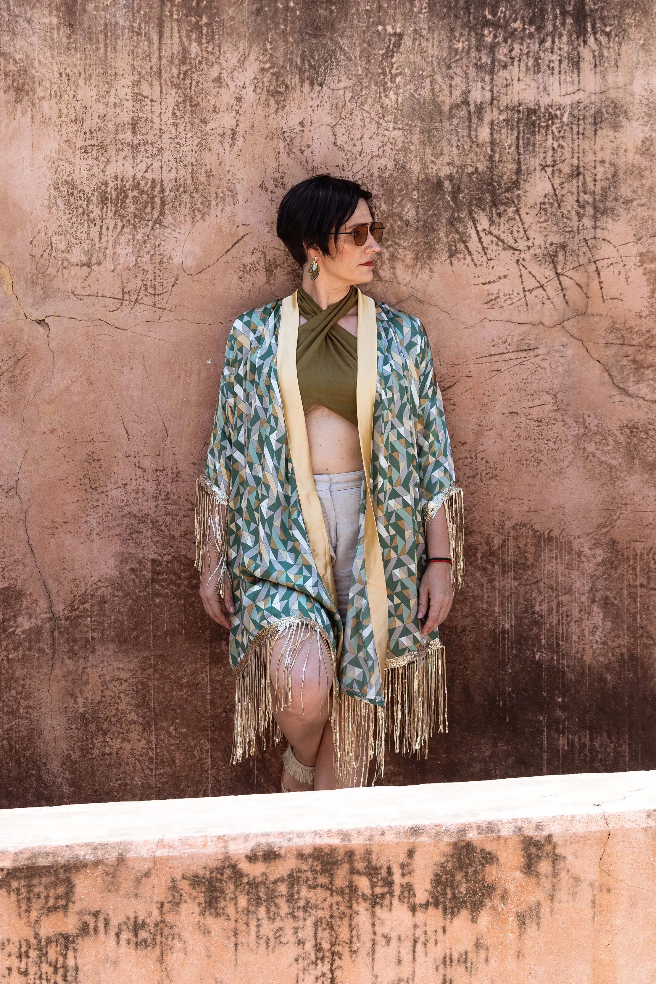 Festival Kimono Green Gold