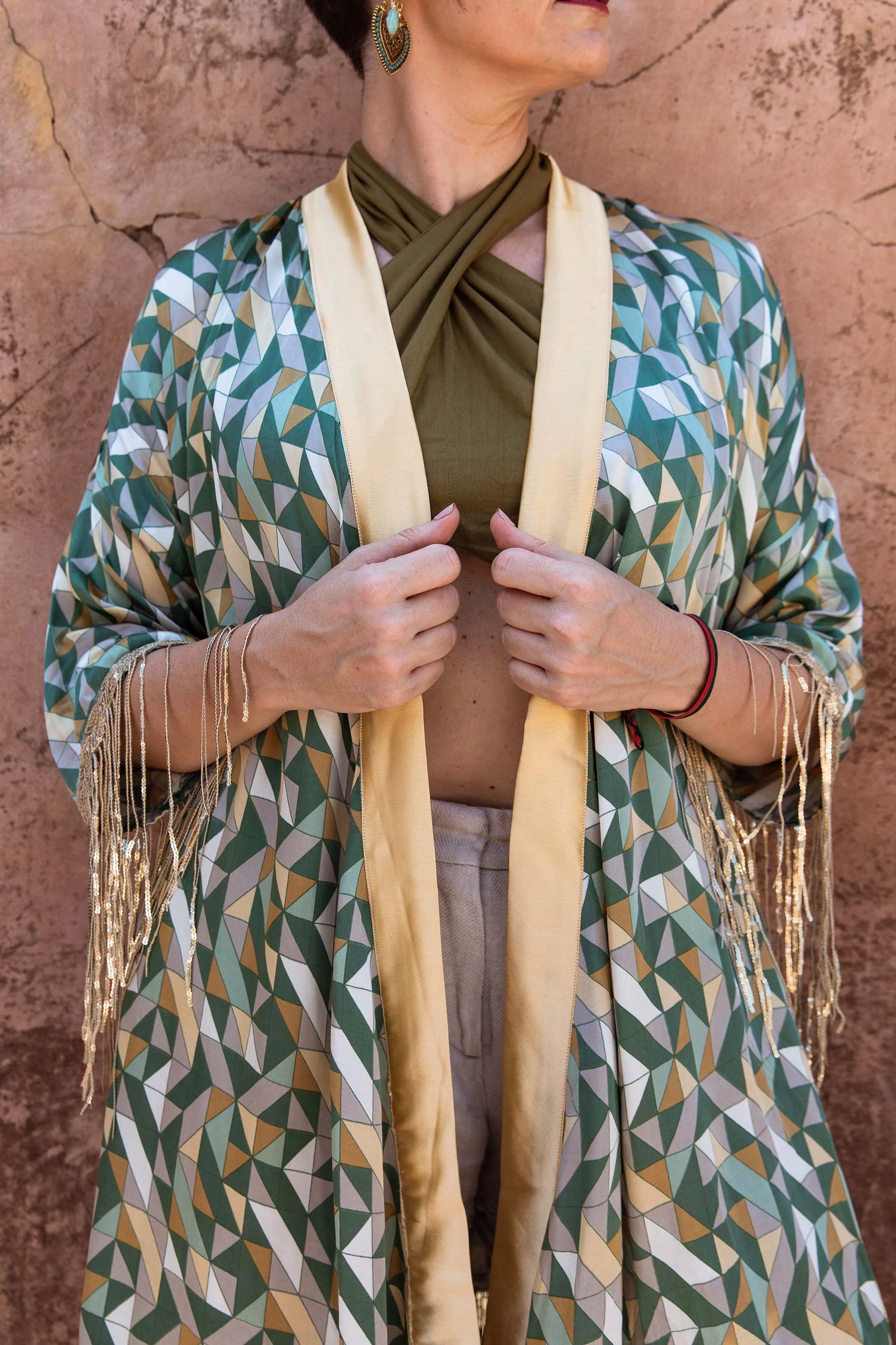Festival Kimono Green Gold