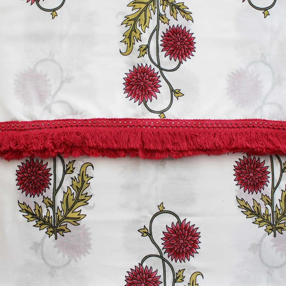 Floral Maroon Block Printed Sarong