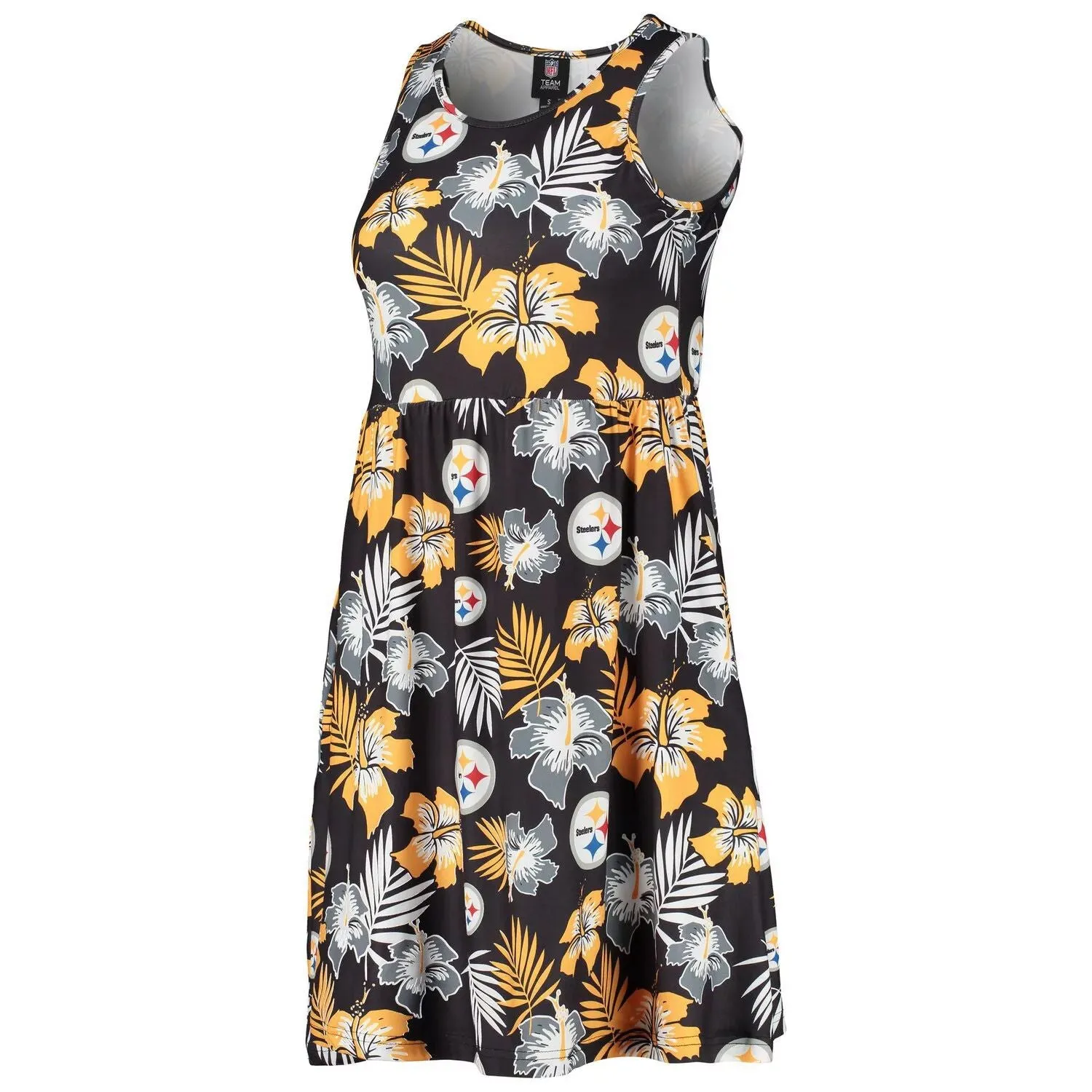 FOCO Pittsburgh Steelers Women's Black Floral Sundress