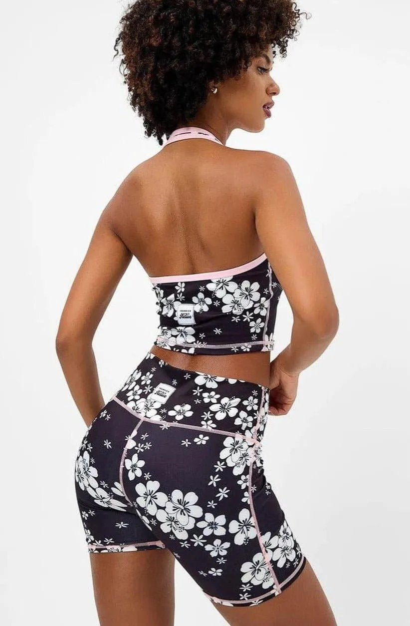 Frankies Bikinis Active Lively Halter Floral Sports Bra