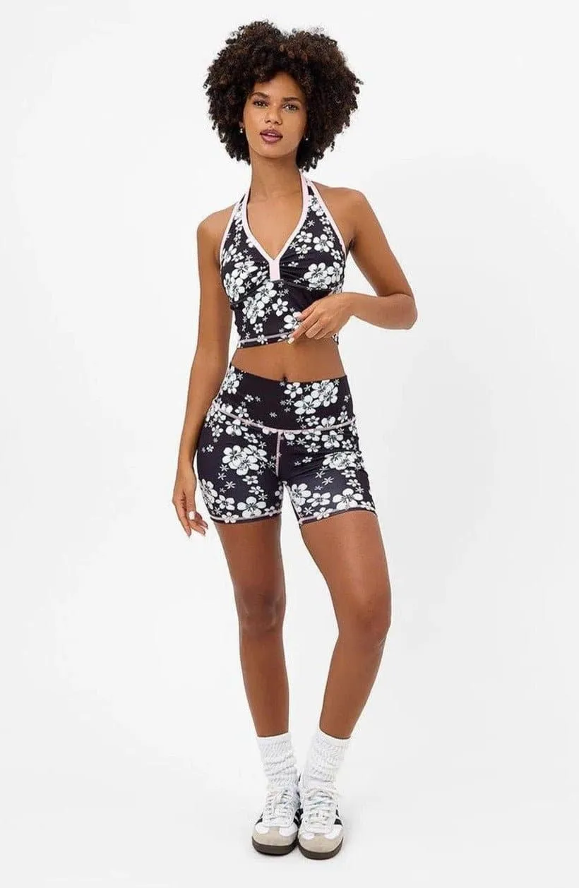 Frankies Bikinis Active Lively Halter Floral Sports Bra