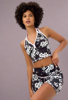 Frankies Bikinis Active Lively Halter Floral Sports Bra