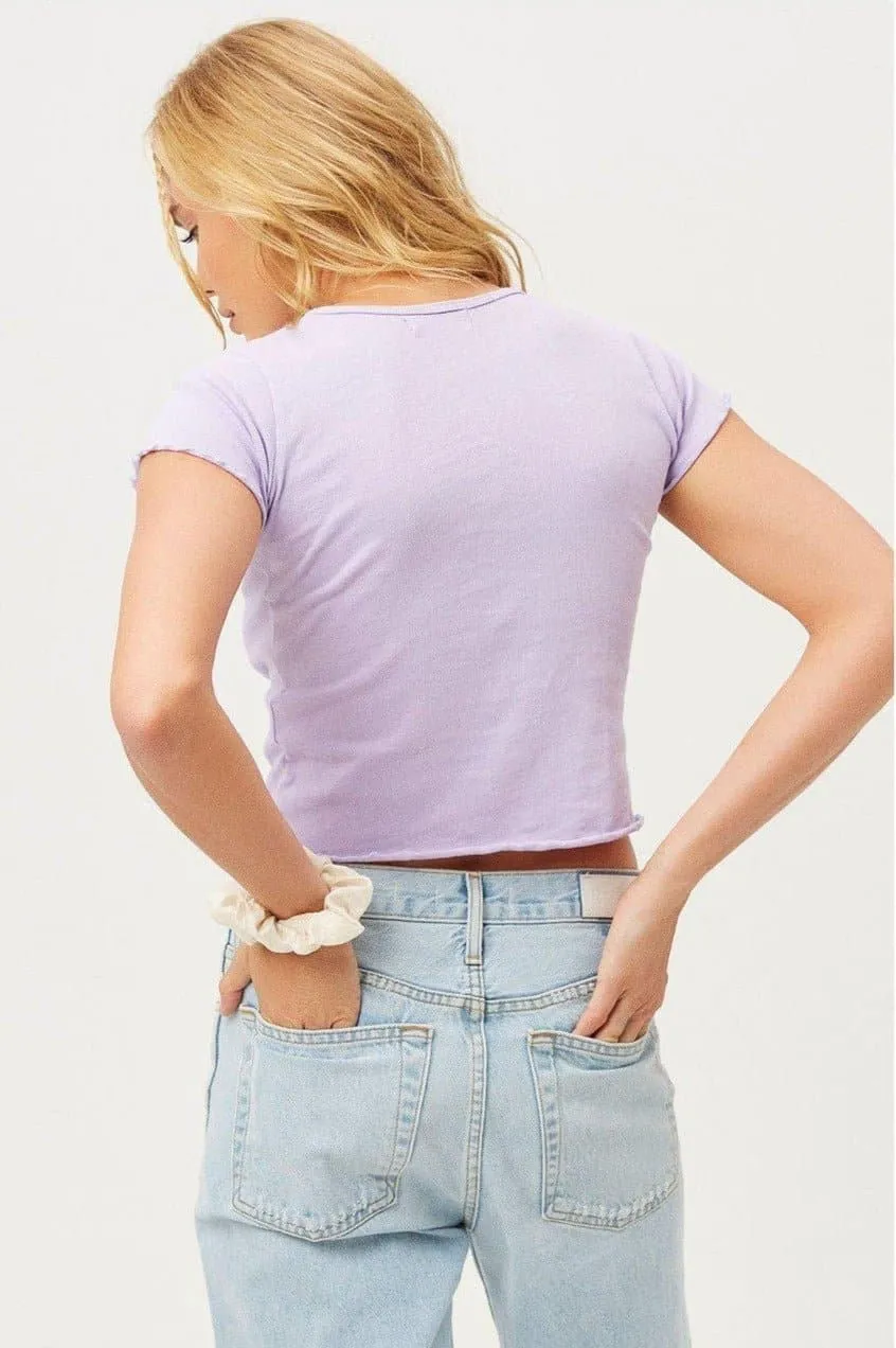 Frankies Bikinis Baby High Neck Cropped Top