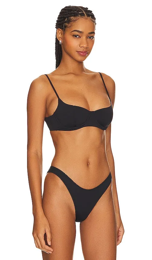 Frankies Bikinis Cola Top in Black