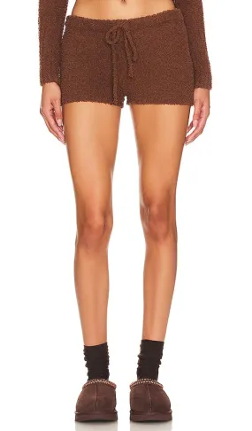 Frankies Bikinis Harlowe Fuzzy Short in Chocolate