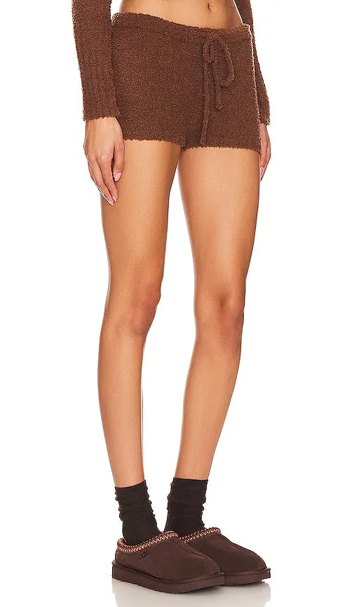 Frankies Bikinis Harlowe Fuzzy Short in Chocolate