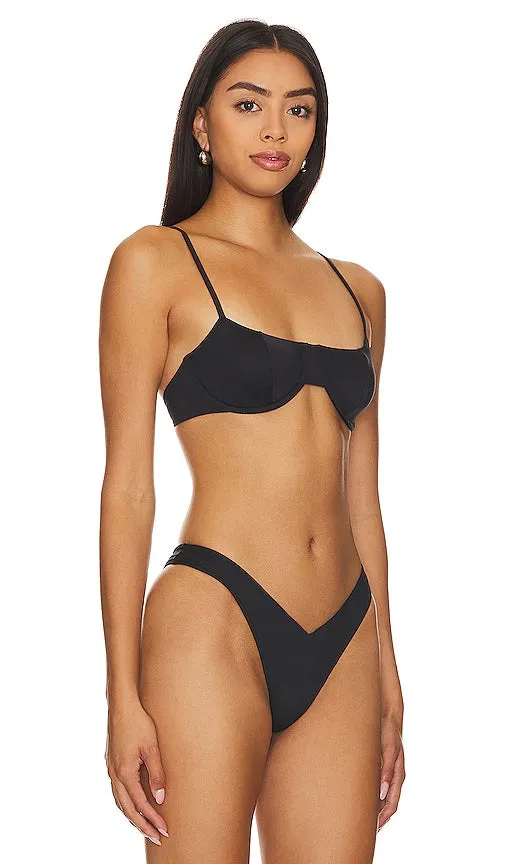 Frankies Bikinis Pam Underwire Top in Black