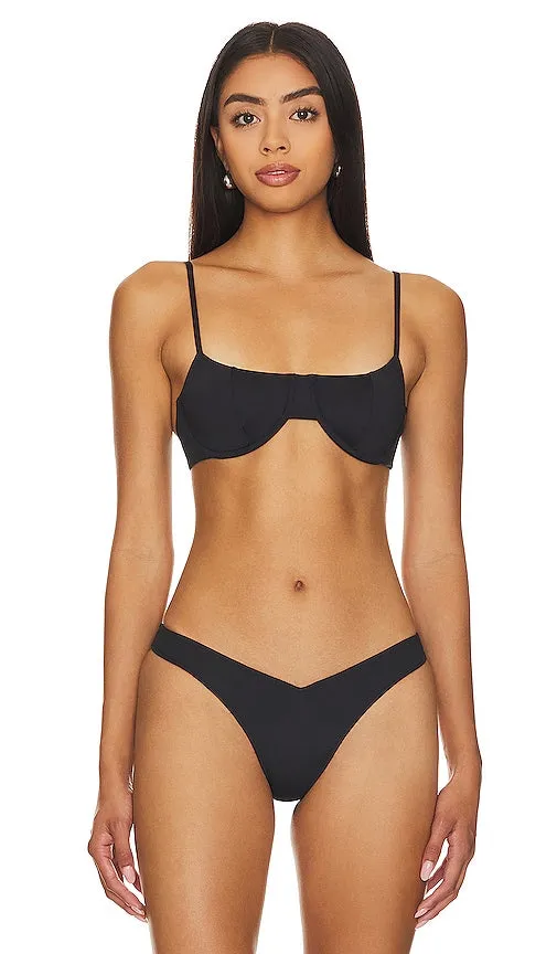 Frankies Bikinis Pam Underwire Top in Black