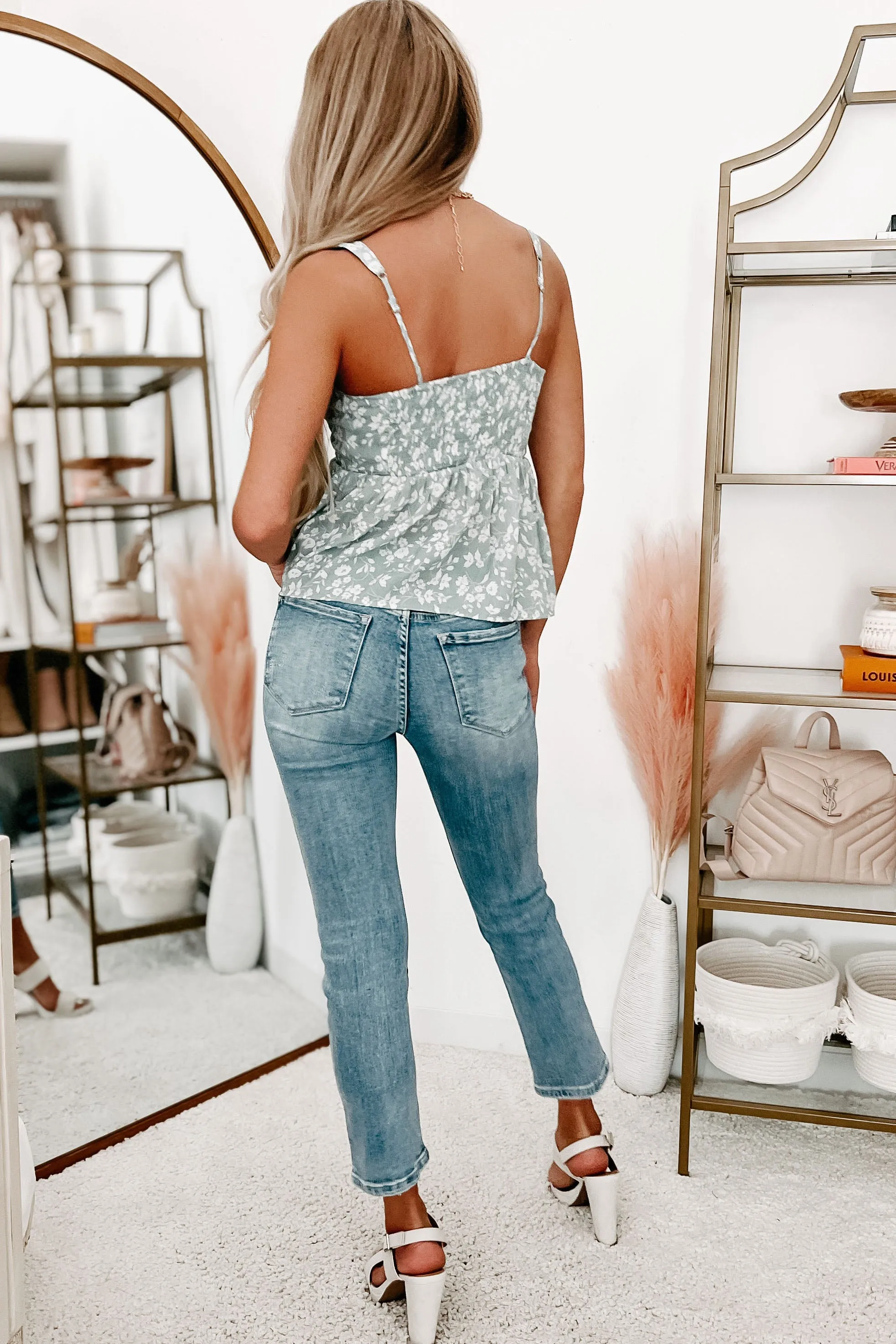 From My Heart Floral Tank Top (Dusty Mint)