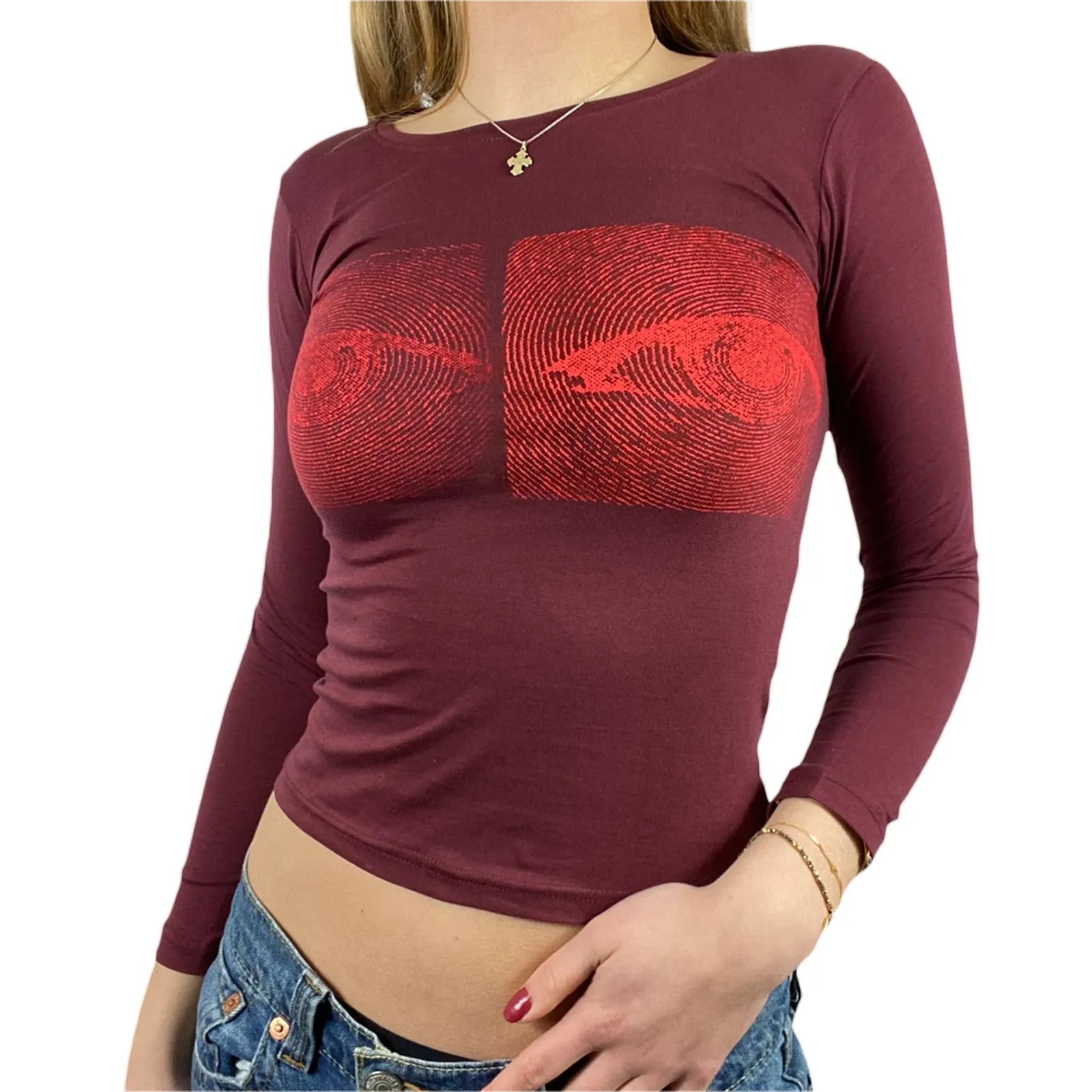 Gbolsos Women Eyes Pattern Printing Slim Vest Tops Summer Casual Ladies Round Collar Sleeveless Camisole Tops