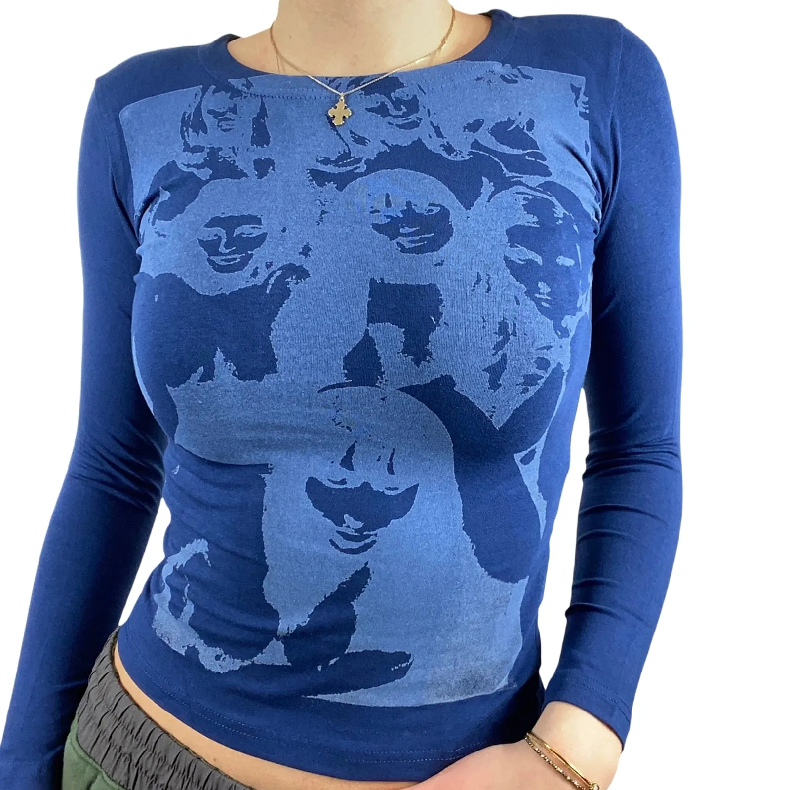 Gbolsos Women Eyes Pattern Printing Slim Vest Tops Summer Casual Ladies Round Collar Sleeveless Camisole Tops