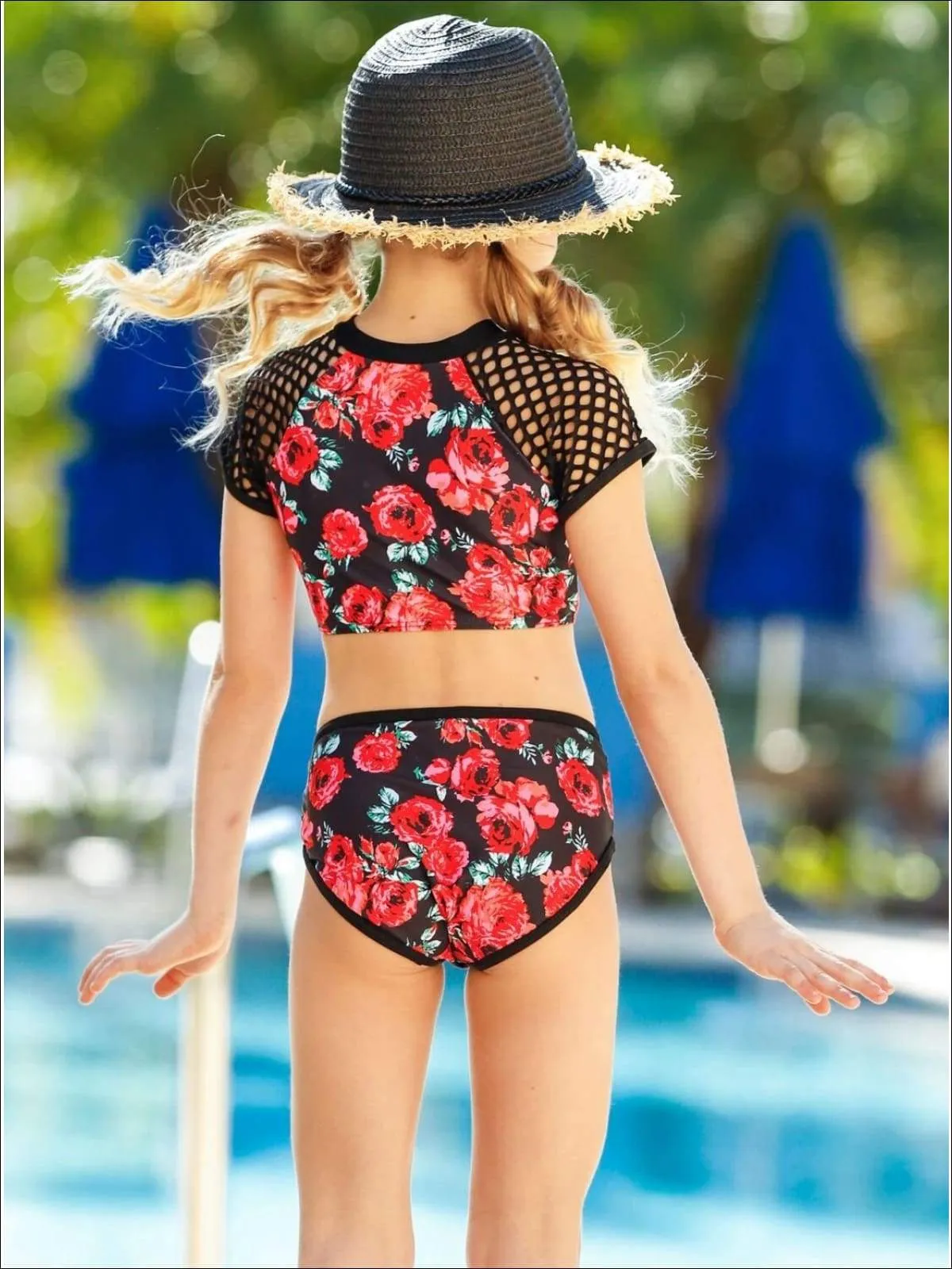 Girls Blossoming Beauty Three Piece Swimsuit