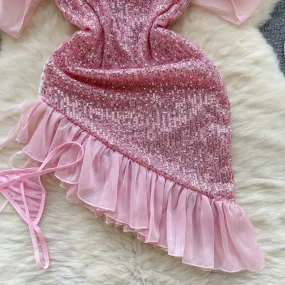 Glitter Sequined Trumpet Dress