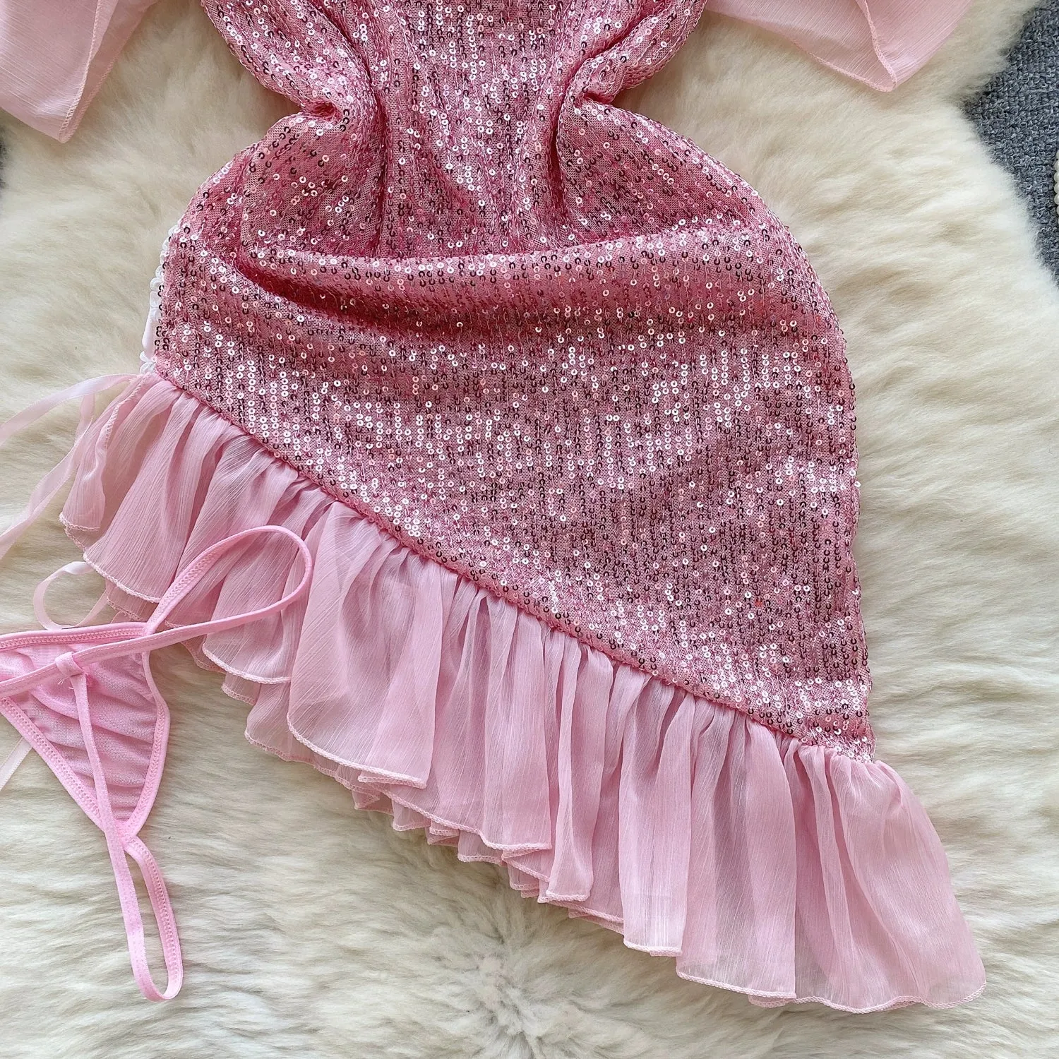Glitter Sequined Trumpet Dress