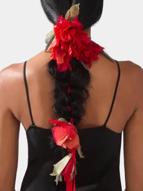 Hand-Stitched Silk Falling Flowers