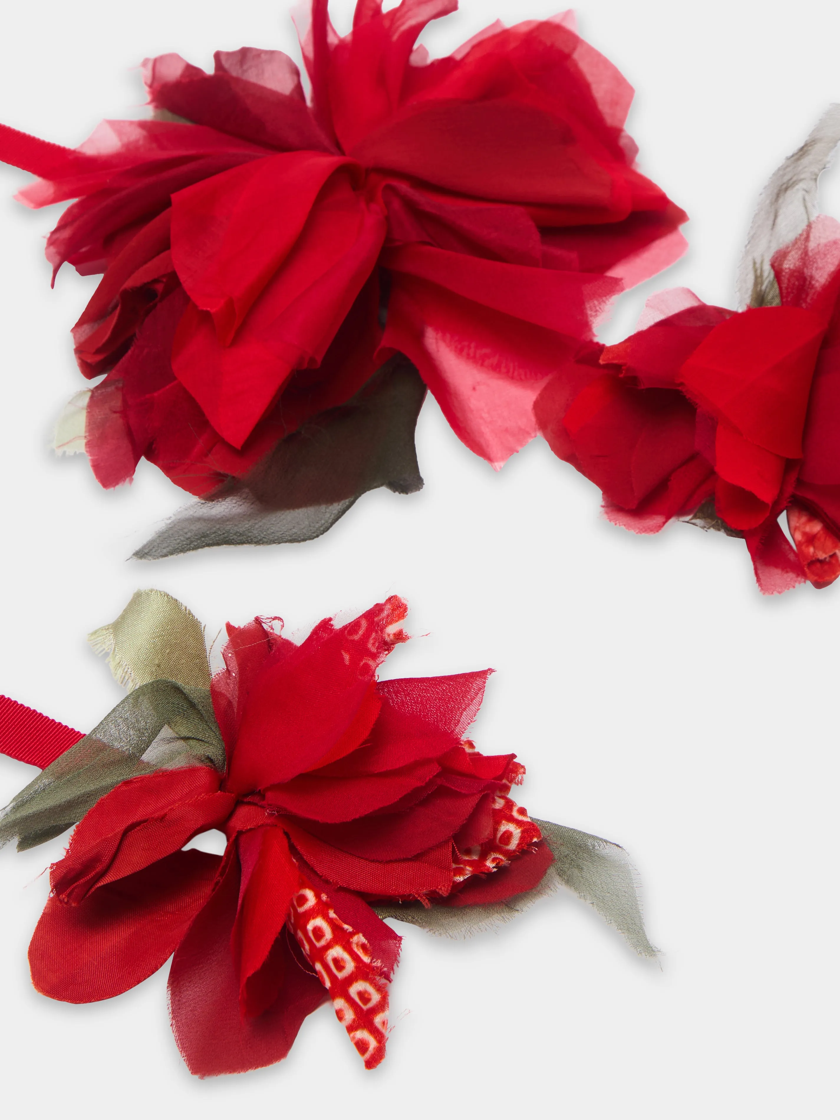 Hand-Stitched Silk Falling Flowers