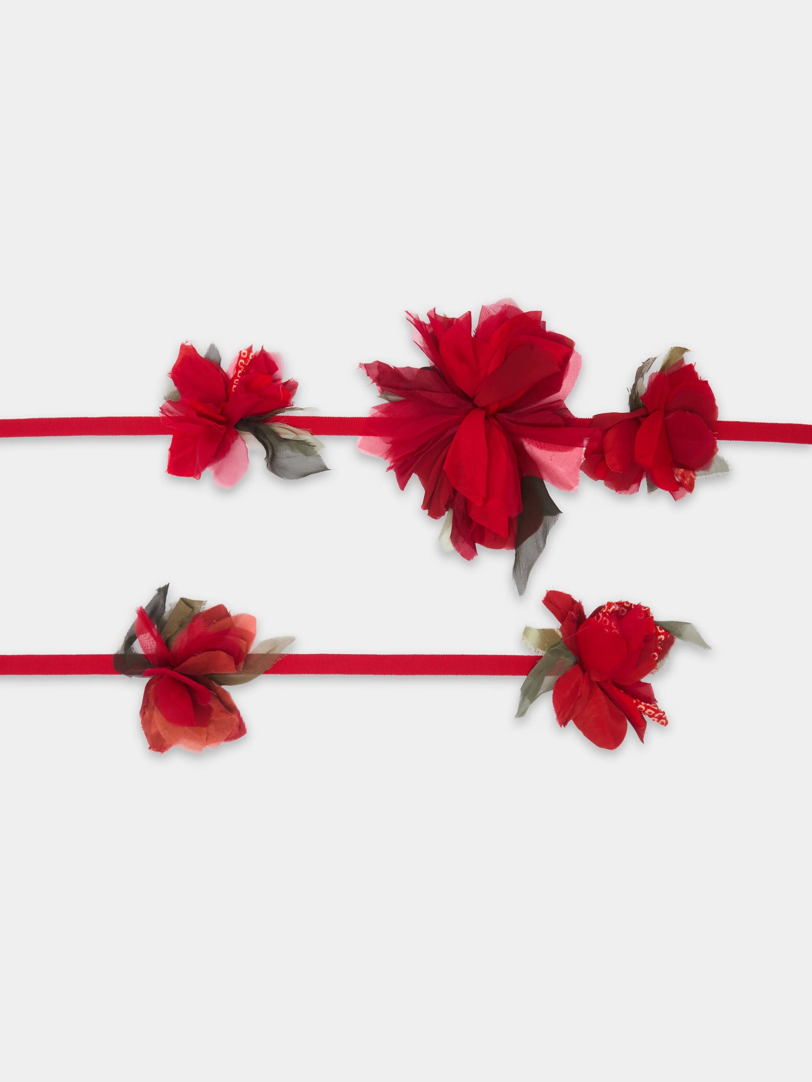 Hand-Stitched Silk Falling Flowers
