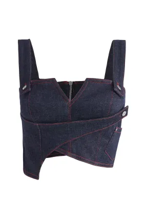Harvey Sleeveless Denim Crop Top