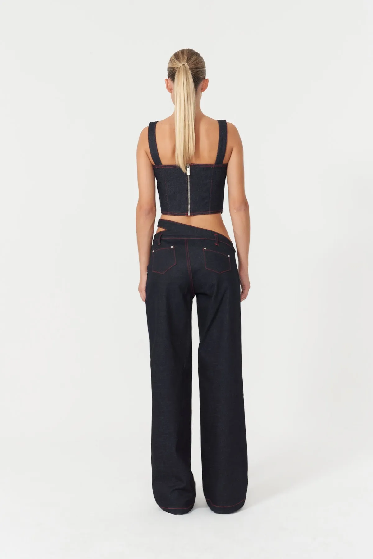 Harvey Sleeveless Denim Crop Top