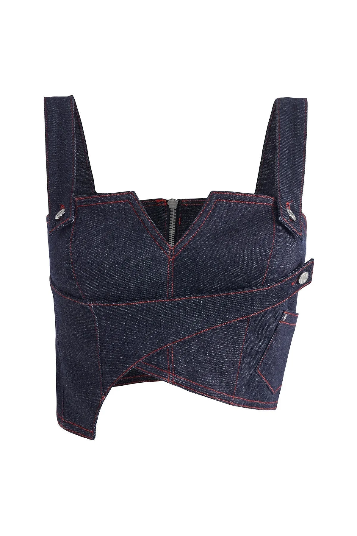 Harvey Sleeveless Denim Crop Top
