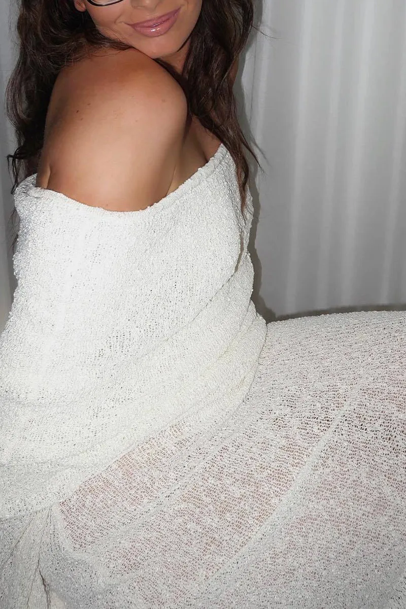 HSQ1033 Off-Shoulder Rib-Knit Swimwear
