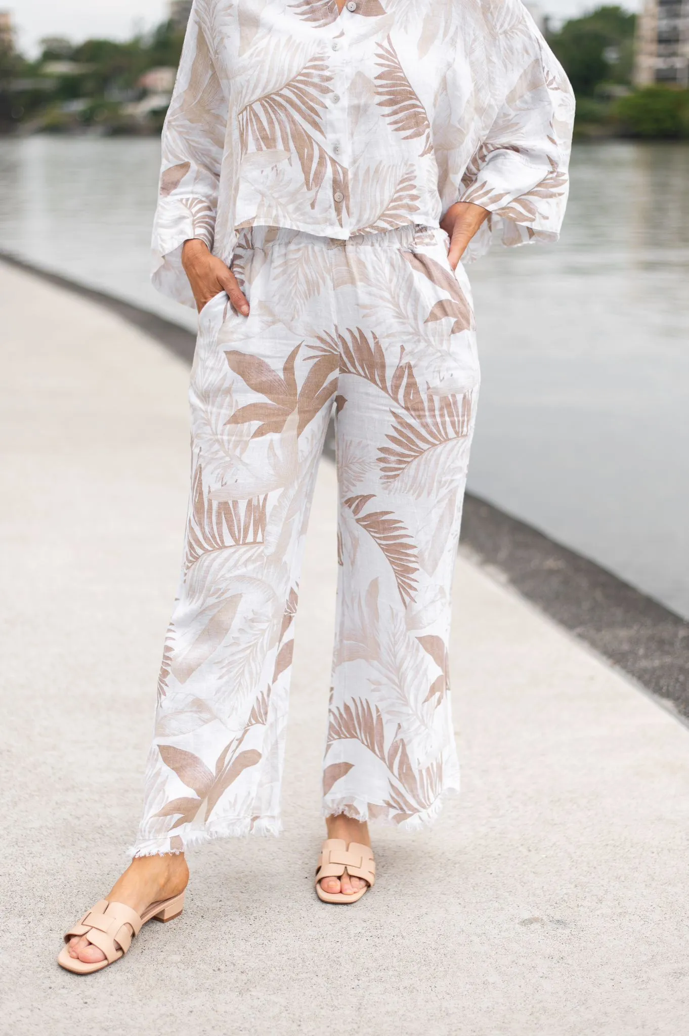 ITALIAN LINNEN PRINT PANTS