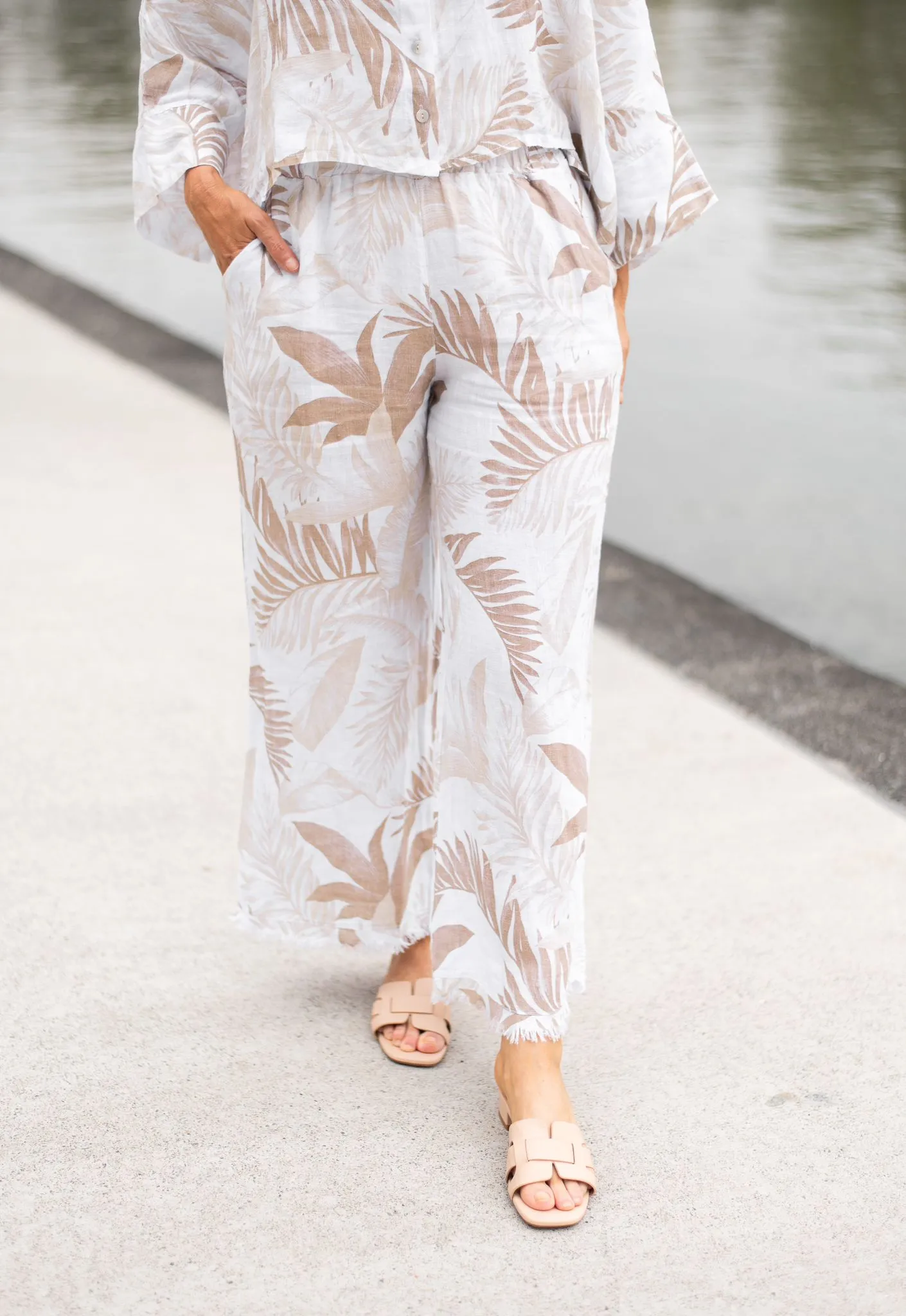 ITALIAN LINNEN PRINT PANTS